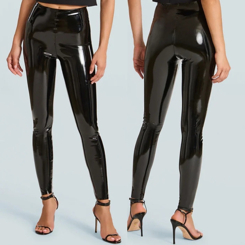 🌻NEW w/tags COMMANDO Black Faux Patent Leather Legging Size Small